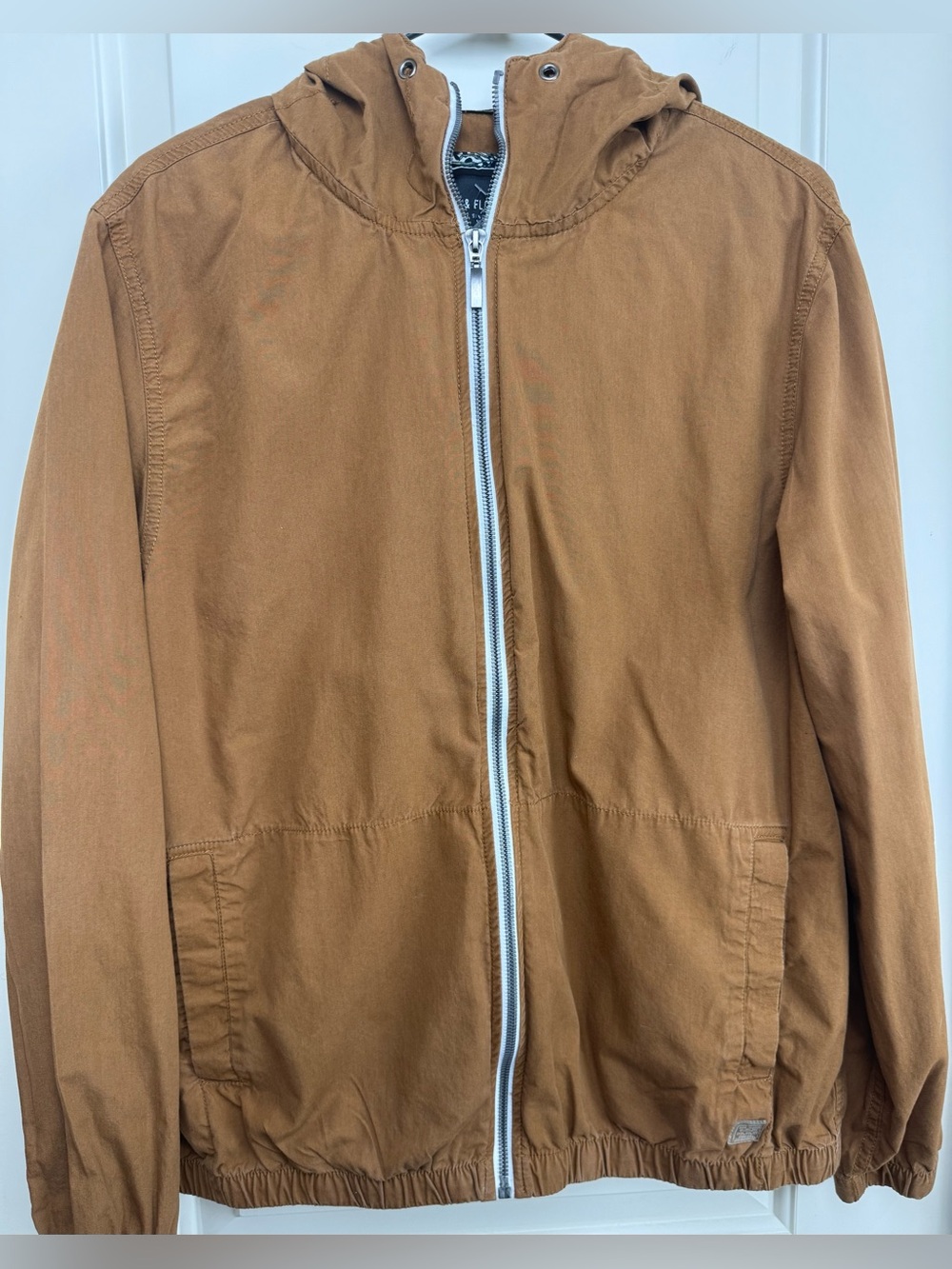 Denim & Flower Ricky Singh Brown Cotton Hooded Windbreaker Jacket L